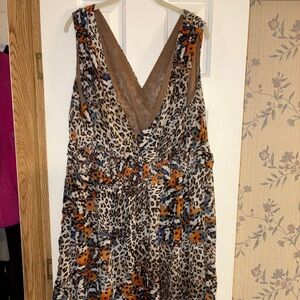 Mlle Gabrielle Brown and Orange Patterned Dress